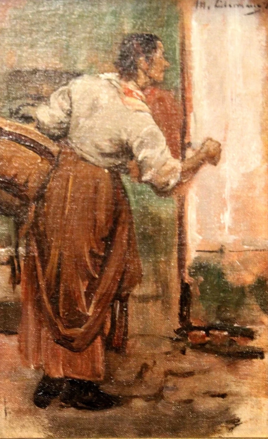 Vecchia donna sulla porta d'ingresso - Halle, Museo d'arte di Moritzburg
